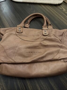 Liebeskind Brown Leather Duffel Bag with Braided Handles